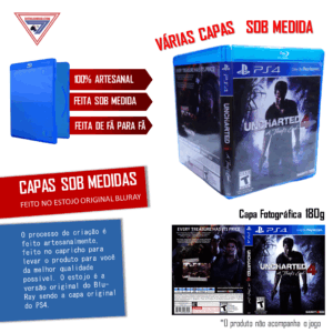 Uncharted 4 sem jogo de ps4 capa estojo