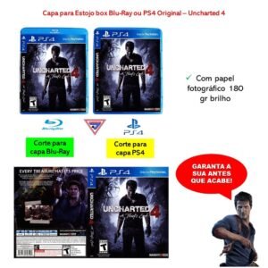 Estojo com Capa Foto Uncharted Ps4 Sem Jogo