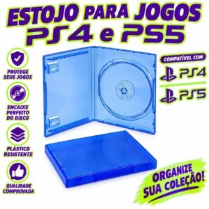 Estojo azul para jogos PS4 e PS5