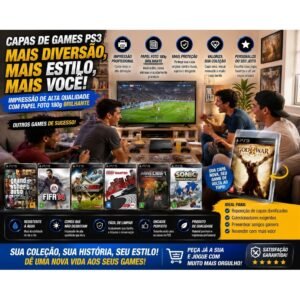 KIT 6 Capas PS3 🎮 Impressa em Papel Foto 180g Brilhante | Reposição